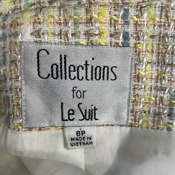 Vintage 2 Piece Suit Jacket & Skirt Woven Size 8P - Picture 14 of 16